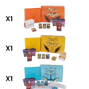 [csh123 bd ch] pokémon tcg eevee gx premium gift box bundle vaporeon, flareon, jolteon simplifi